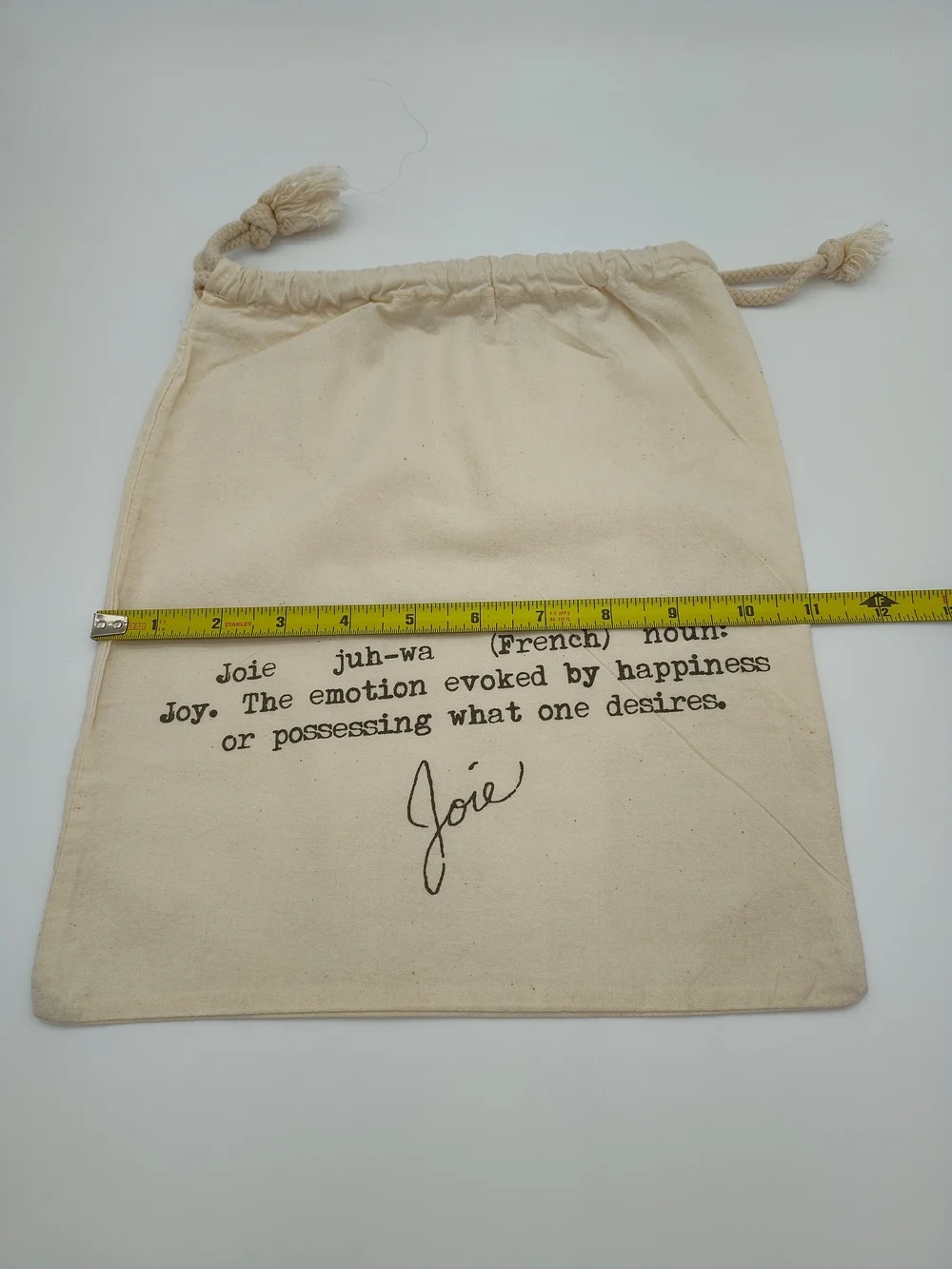 JOIE Juh-Wa French Definition Drawstring Dust Bag Cotton Canvas Pouch 12x11 EUC - Picture 5 of 5
